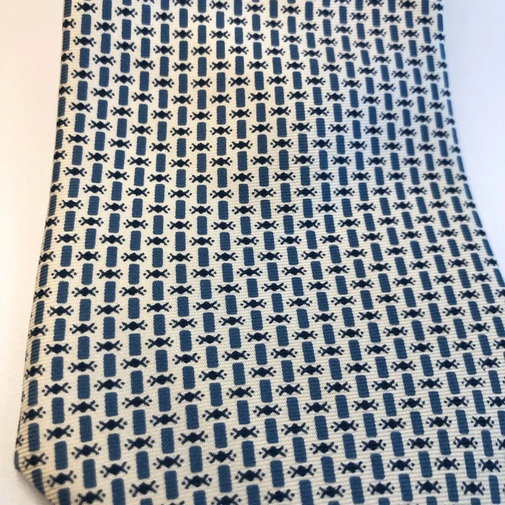 Lanvin blue silk tie
